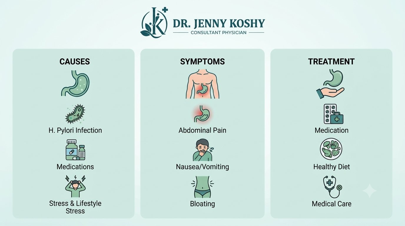 Frequent Acidity and Gastritis: Causes, Symptoms and Treatment